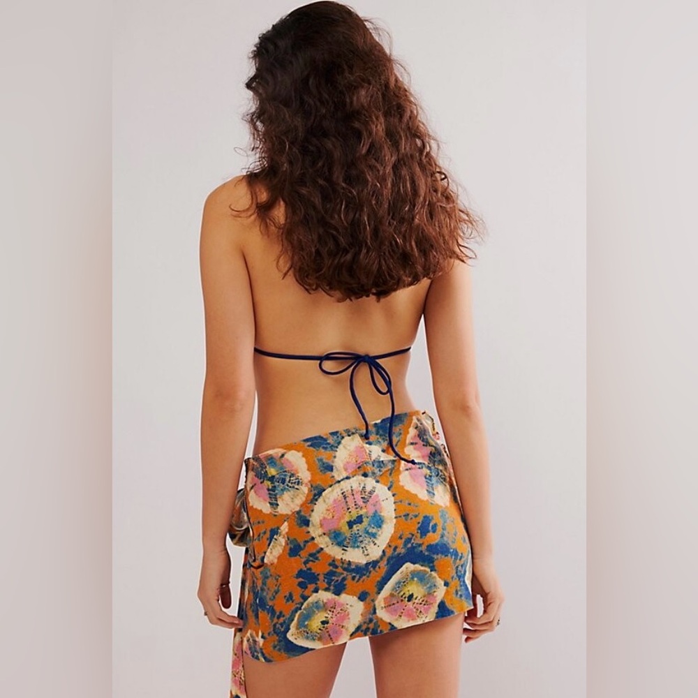 NWOT Free People Sweet As Beach Mini Skirt In Sunset Combo - Picture 3 of 3